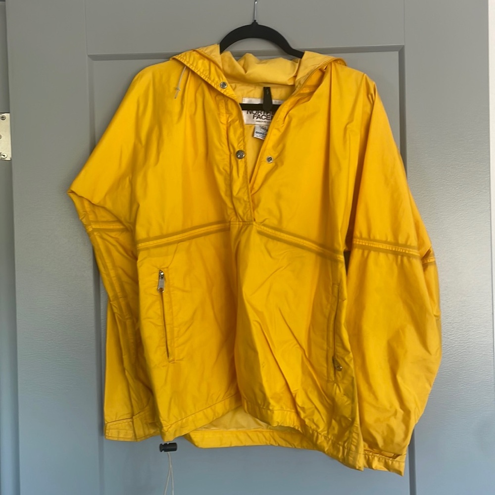 Vintage yellow north face rain jacket